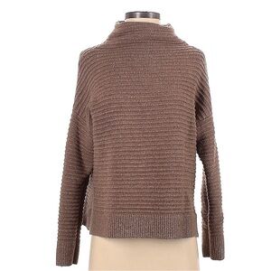 Madewell Ribbed Tan Turtleneck Sweater